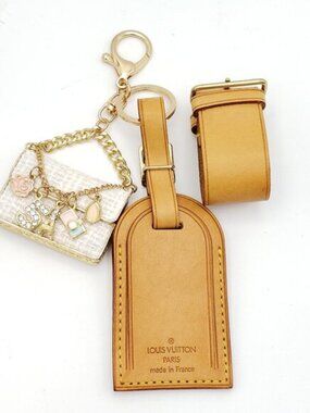 Authentic Louis Vuitton Luggage Nametag with Unbranded Keycharm